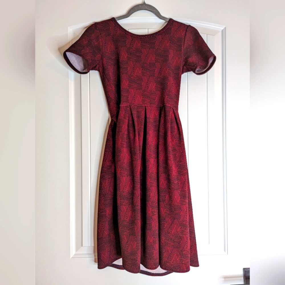 Lularoe Red Checkered Amelia Dress
